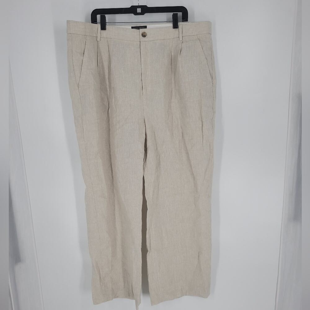 Banana Republic Natural Linen Beige Palma Straight Leg Pant 20